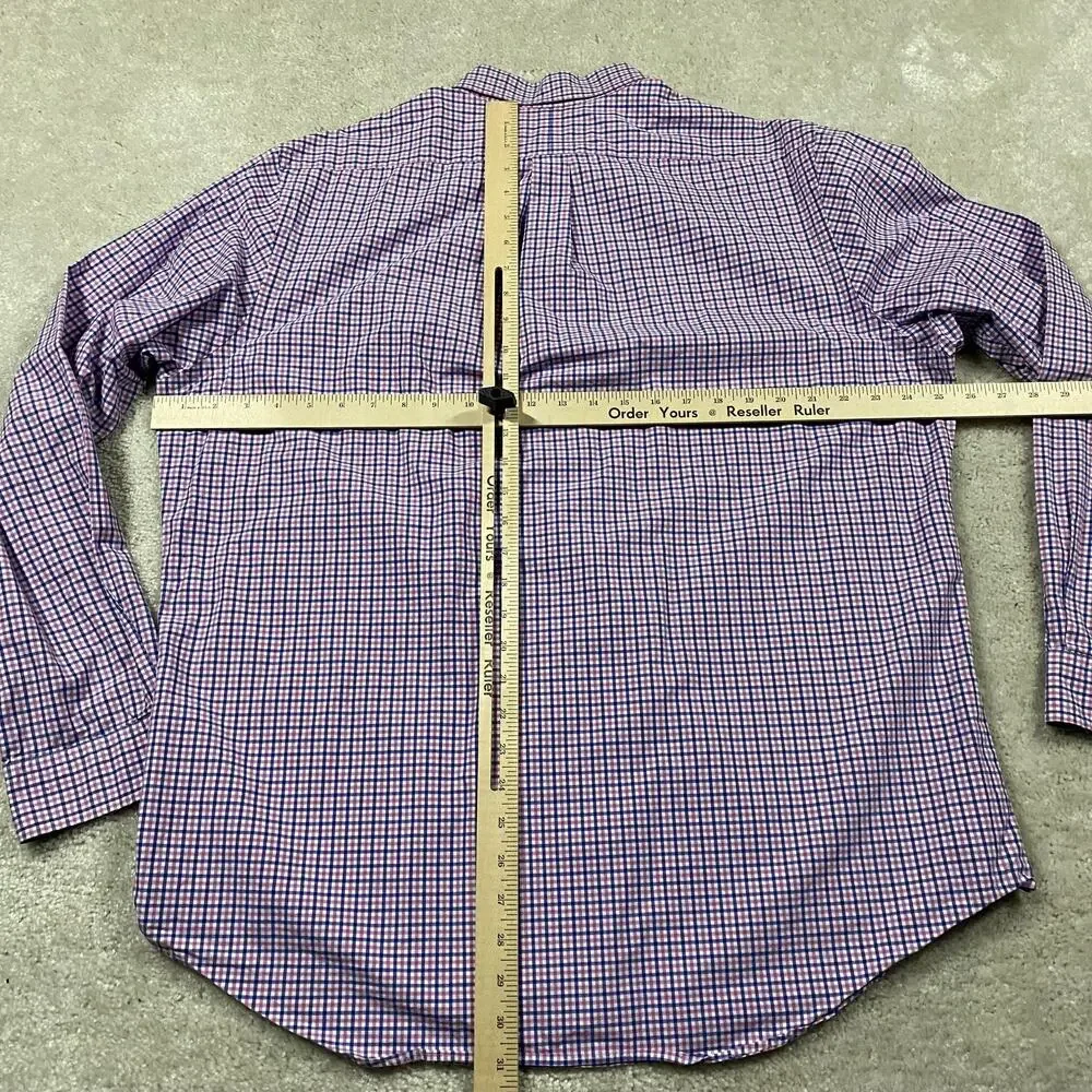 Polo Ralph Lauren Shirt Mens XL Blue Pink Check Button Down Cotton Pony Preppy